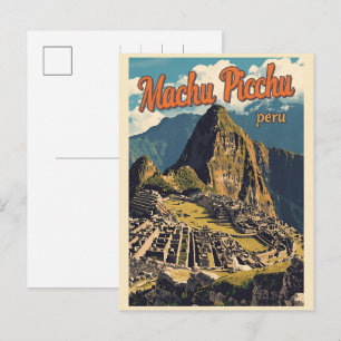 Machu Picchu Peru lokale alte Frau Geschenke Feiertagspostkarte