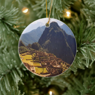 Machu Picchu Peru - Machu Picchu Ruins Sunrise Keramik Ornament