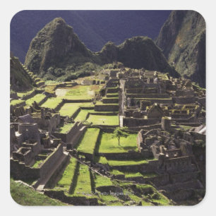 Machu Picchu, Peru Quadratischer Aufkleber