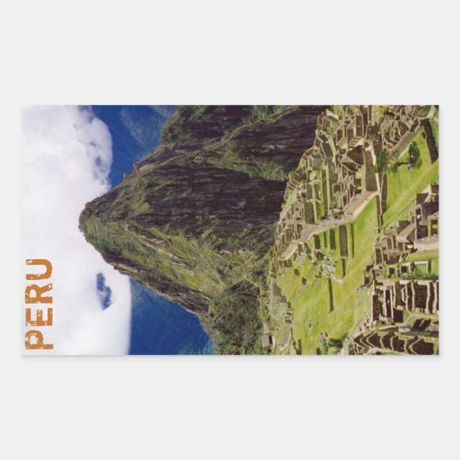 Machu Picchu, Peru Rechteckiger Aufkleber (Vorderseite)