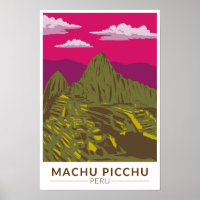 Machu Picchu Peru Reise Kunst Retro