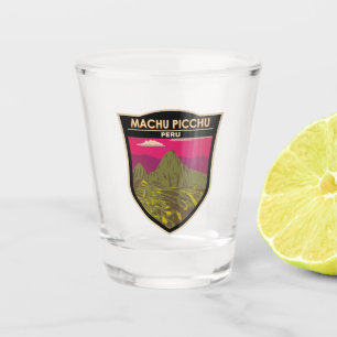 Machu Picchu Peru Reisen Art Retro Schnapsglas