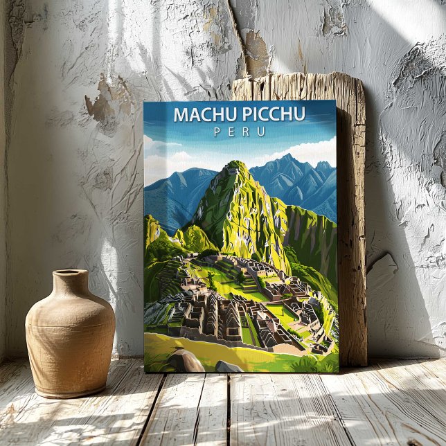 Machu Picchu Peru Reiseplakat Leinwand Wandkunst (Machu Picchu Peru Travel Poster Canvas Wall Art by TinkPrints.)