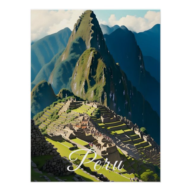 Machu Picchu Peru Reiseplakat Poster (Vorderseite)