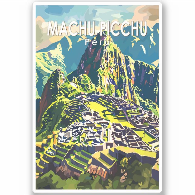 Machu Picchu Peru Südamerika Kunst, Dichtung und M Aufkleber (Vorderseite)