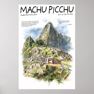 Machu Picchu Poster Peru Anden Wahrzeichen Alt