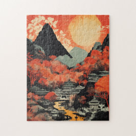 Machu Picchu Reisen Kunst, Vintag Jigsaw Puzzle