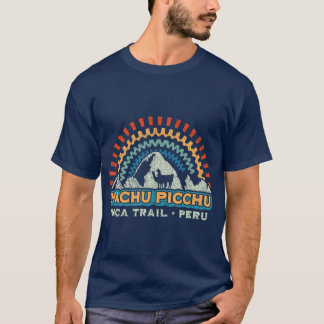 Machu Picchu Retro Llama Cuzco Peru Vintag T-Shirt