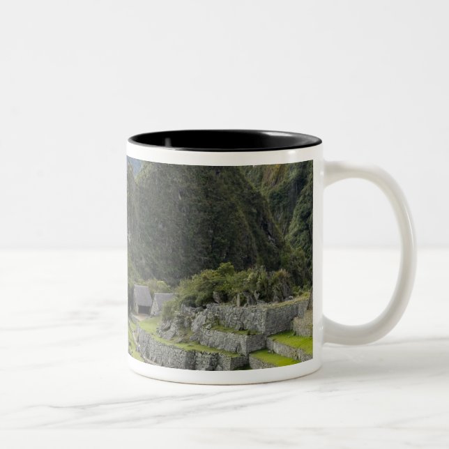 Machu Picchu, Ruinen von Inka Stadt, Peru.2 Zweifarbige Tasse (Rechts)