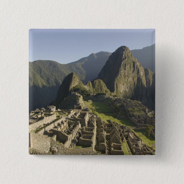 Machu Picchu, Ruinen von Inka Stadt, Peru. Button (Vorderseite)