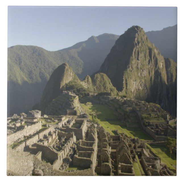 Machu Picchu, Ruinen von Inka Stadt, Peru. Fliese (Vorderseite)