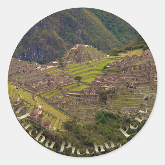 Machu Picchu Ruins, Peru Runder Aufkleber (Vorderseite)