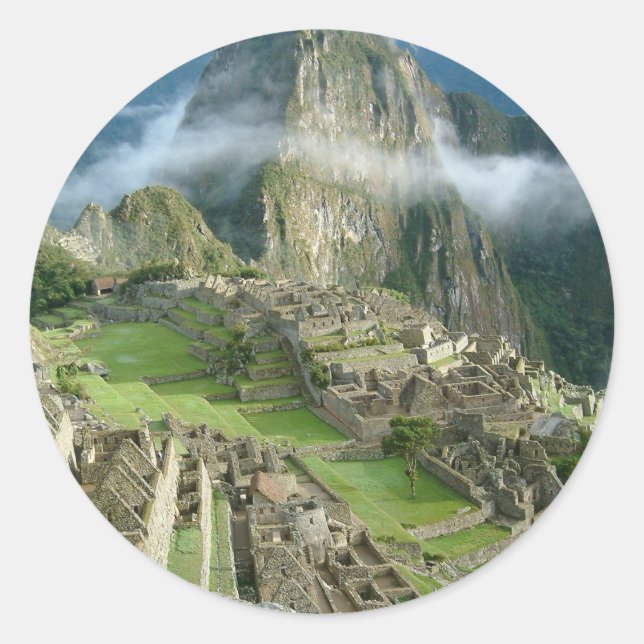 Machu Picchu Runder Aufkleber (Vorderseite)