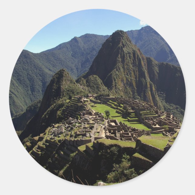 Machu-Picchu Runder Aufkleber (Vorderseite)