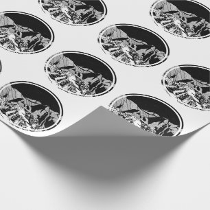 Machu Picchu Schwarz-Weiß-Landschaft Geschenkpapier