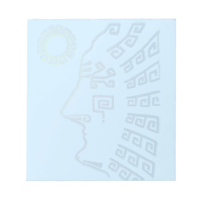 Machu Picchu Silhouette auf Light Blue Notizblock (Vorderseite)