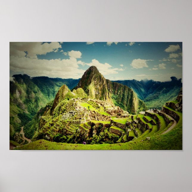 Machu Picchu stilisiert Poster (Vorne)