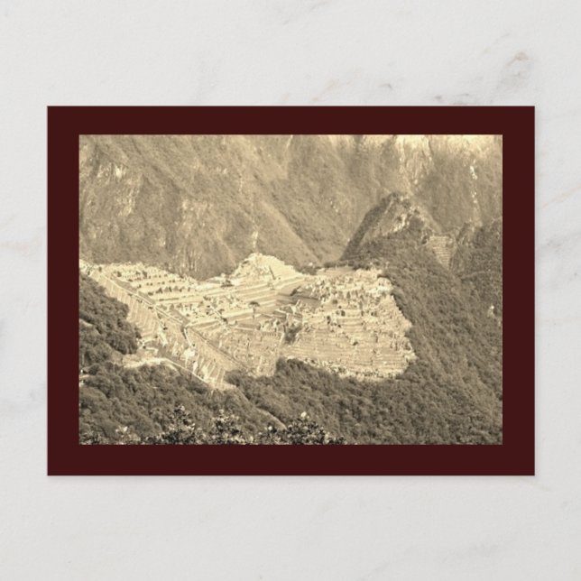 Machu Picchu Vintage-Postkarte Postkarte (Vorderseite)