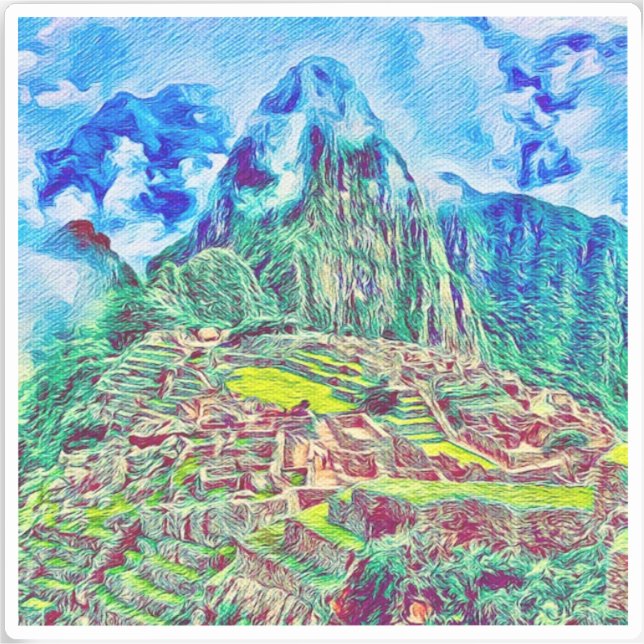 Machu Picchu Vinyl Sticker (Vorderseite)