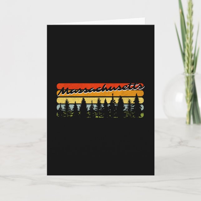 Machusetts Forest Sunset Trees Cabin Theme Souveni Karte (Vorderseite)