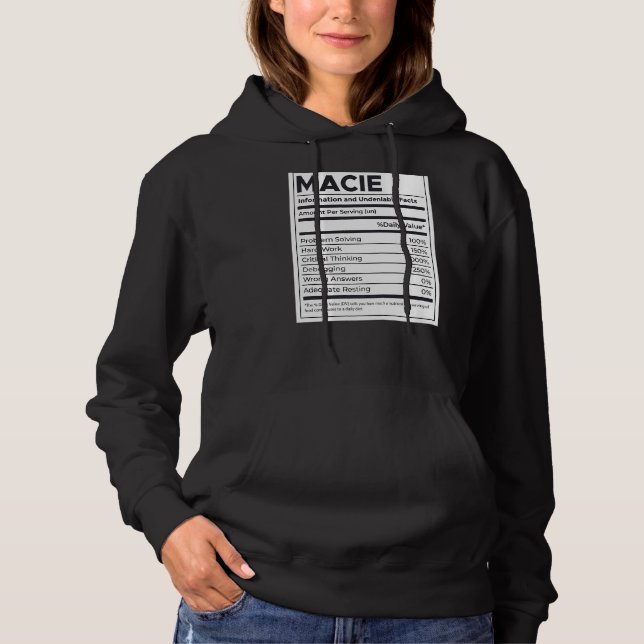 Macie Nutrition Information Problem lösen hartes W Hoodie (Vorderseite)
