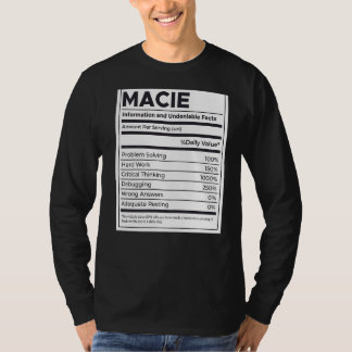 Macie Nutrition Information Problem lösen hartes W T-Shirt