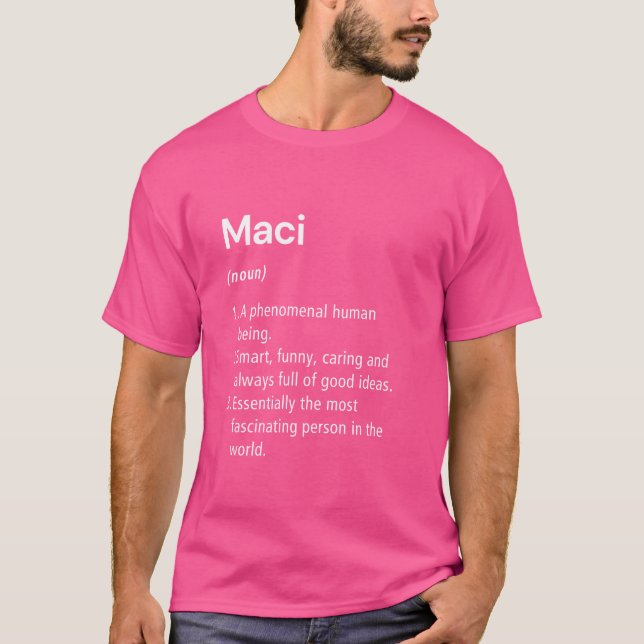 Maciname Definition Funny Dictionary T-Shirt (Vorderseite)