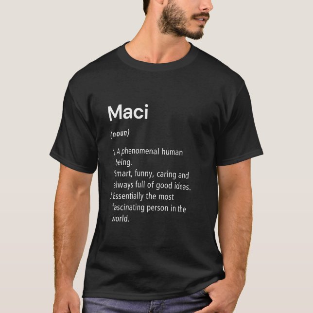 Maciname Definition Funny Dictionary T-Shirt (Vorderseite)