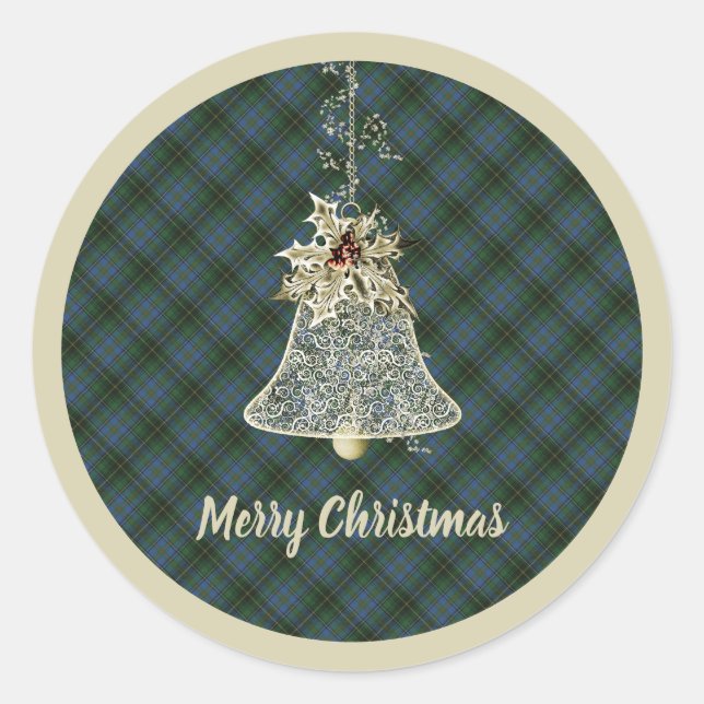 MacInnes Jagd Antiker Original Schottischer Tartan Runder Aufkleber (Vorderseite)