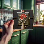 Macintosh Earth-Blume im Dekor des Mitteljahrhunde Fliese<br><div class="desc">Diese exquisite, moderne Keramik-Kachel aus der Mitte des Jahrhunderts ist eine liebevolle Hommage an die altehrwürdige Kunsthandwerksbewegung. In unserem Workshop in Barcelona wurden abstrakte symmetrische Formen entwickelt und die faszinierende Faszination moderner Imitate-Relieffliesen aus der Mitte des Jahrhunderts nachahmt. Die symmetrischen Designs spiegeln ein harmonisches Gleichgewicht wider, den idealen Ausdruck abstrakter...</div>
