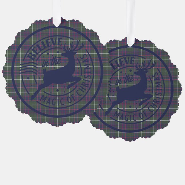MacIntyre Hunting Modern Scottish Tartan Weihnacht Ornament Karte (Vorderseite/Rückseite)