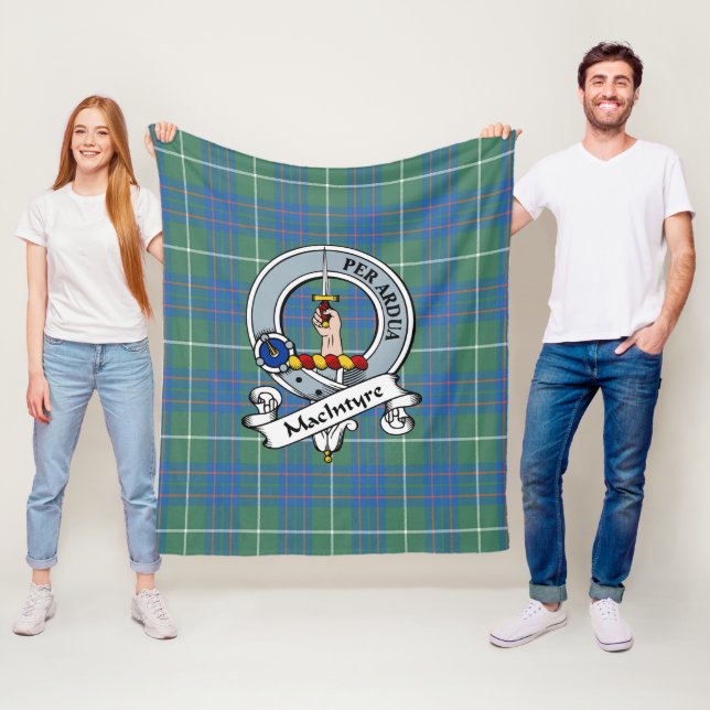MacIntyre Jagd Ancient Clan Abzeichen Tartan Karie Fleecedecke (Beispiel)