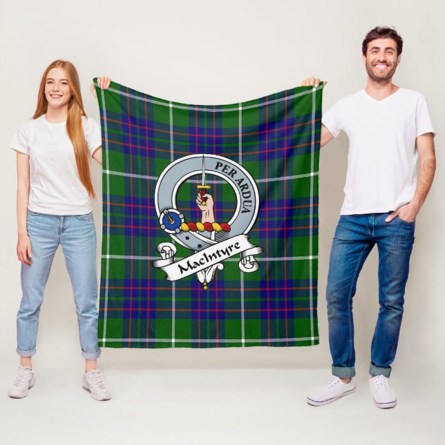 MacIntyre Jagd Modernes Clan Abzeichen Tartan Kari Fleecedecke (Beispiel)