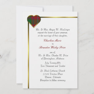 MacIntyre karierte Herz-Hochzeits-Einladung Einladung