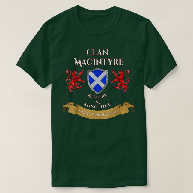 MacIntyre Scottish Family Clan Middle Ages Mischie T-Shirt (Design vorne)