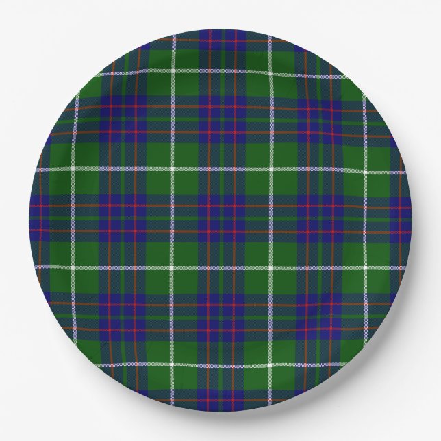 MacIntyre tartan grün kariert Pappteller (Vorderseite)