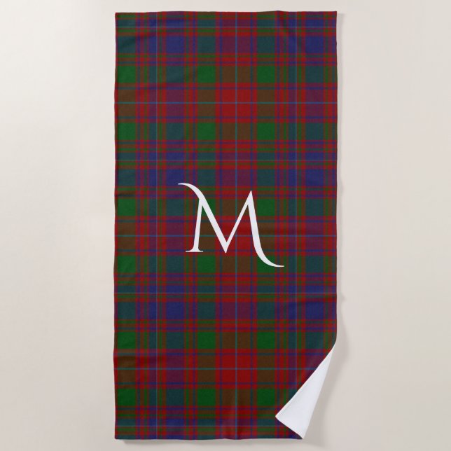 MacIntyre Tartan Kariertes Monogram Beach Handtuch (Vorderseite)