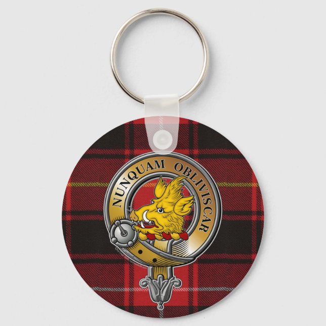MacIver Tartan & Abzeichen Schlüsselanhänger (Vorderseite)