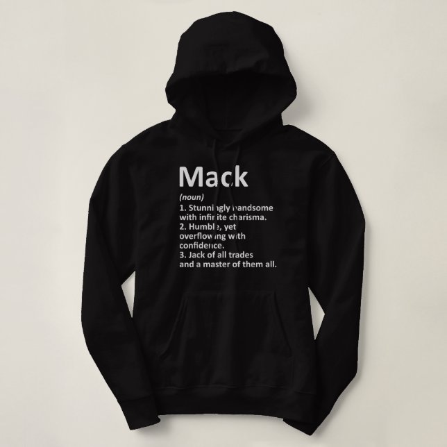 MACK Definition Personalized Name Funny Birthday G Hoodie (Design vorne)