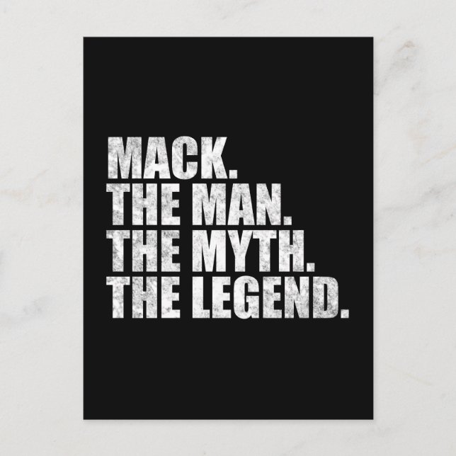 Mack Name, Mack Der Mann Der Mythos Die Legende Postkarte (Vorderseite)