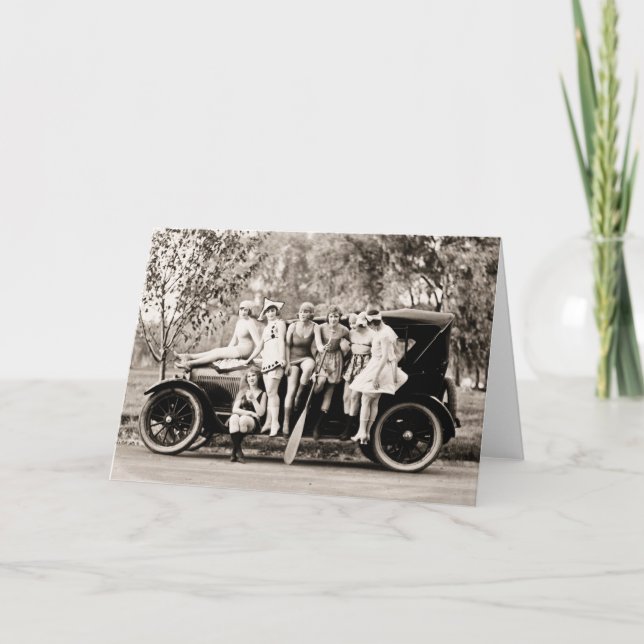 Mack Sennett Mädchen 1918 Vintag Karte (Vorderseite)