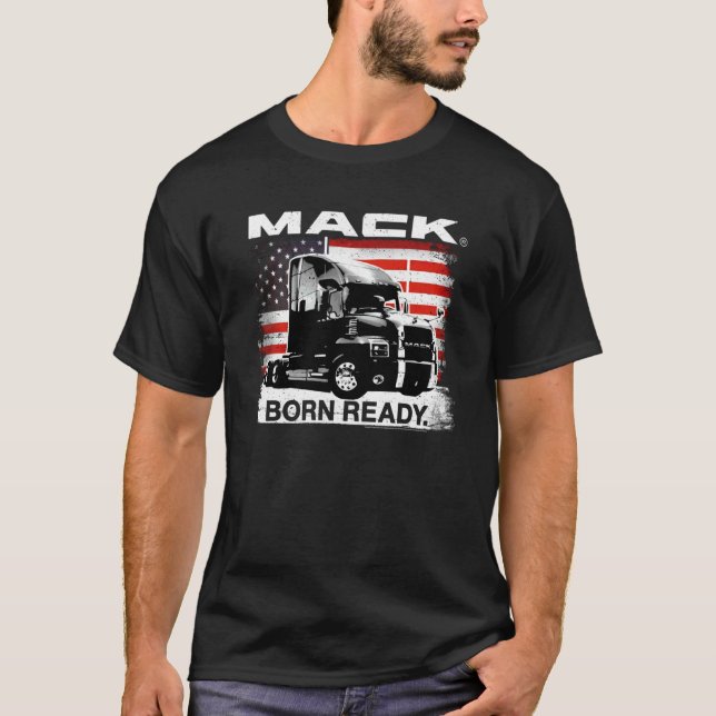 Mack Trucks Born Ready Sattelzugmaschine mit ameri T-Shirt (Vorderseite)