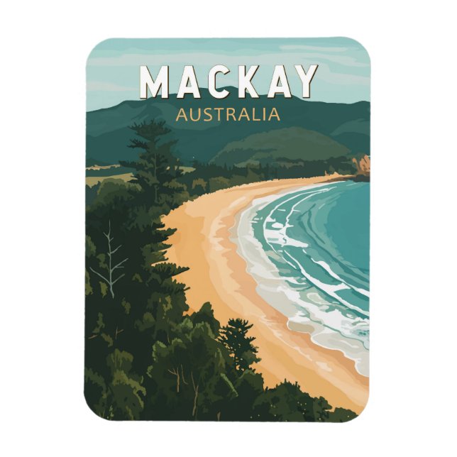 Mackay Australia Reisen Art Vintag Magnet (Vertikal)