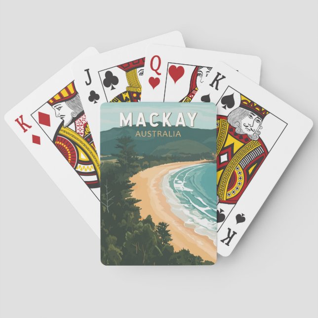 Mackay Australia Reisen Art Vintag Spielkarten (Rückseite)