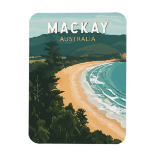 Mackay Australien Reise Kunst Vintage Magnet