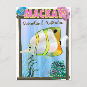 Mackay Australien Tropisches Reiseplakat Postkarte