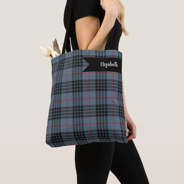 MacKay Blue Tartan Kariertes schottisches Muster (Von Nahem)