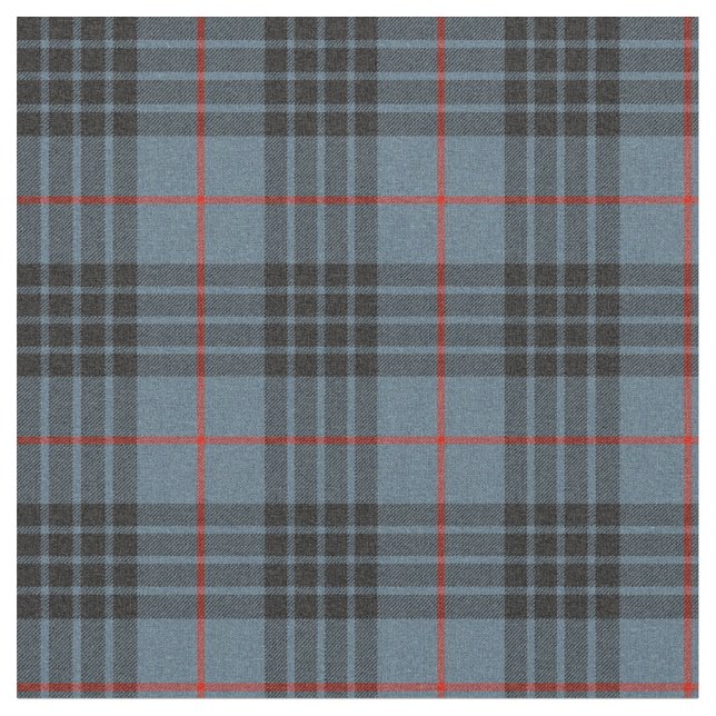 MacKay Blue Tartan Kariertes schottisches Muster Stoff (Nahaufnahme)