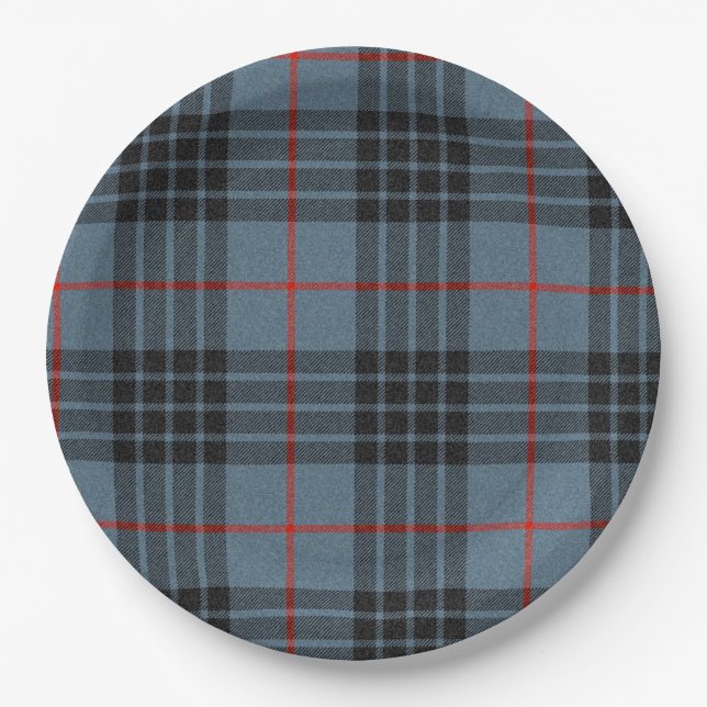 Mackay Blue Tartan Karomuster Pappteller (Vorderseite)