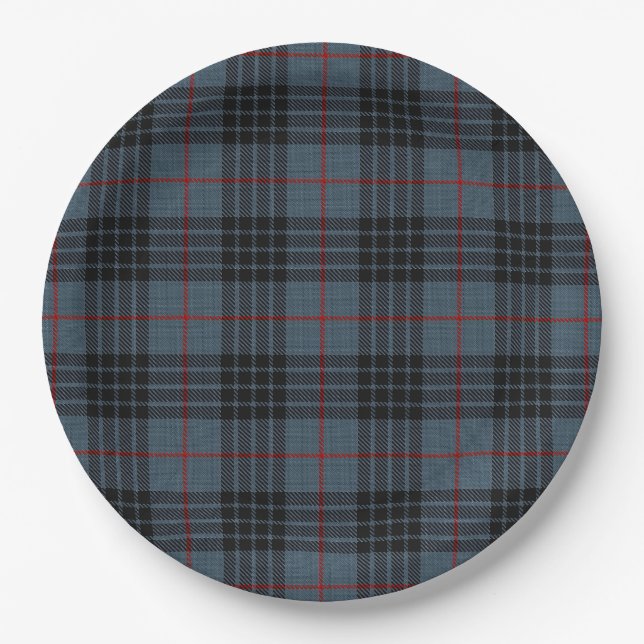 MacKay Blue Tartan Pappteller (Vorderseite)